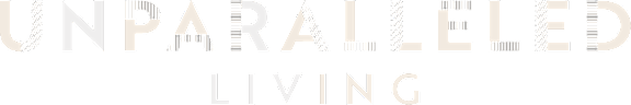 The image shows the words "UNPARALLELED LIVING" in large, bold letters.